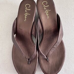 Cole Haan Brown Wedge Sandals